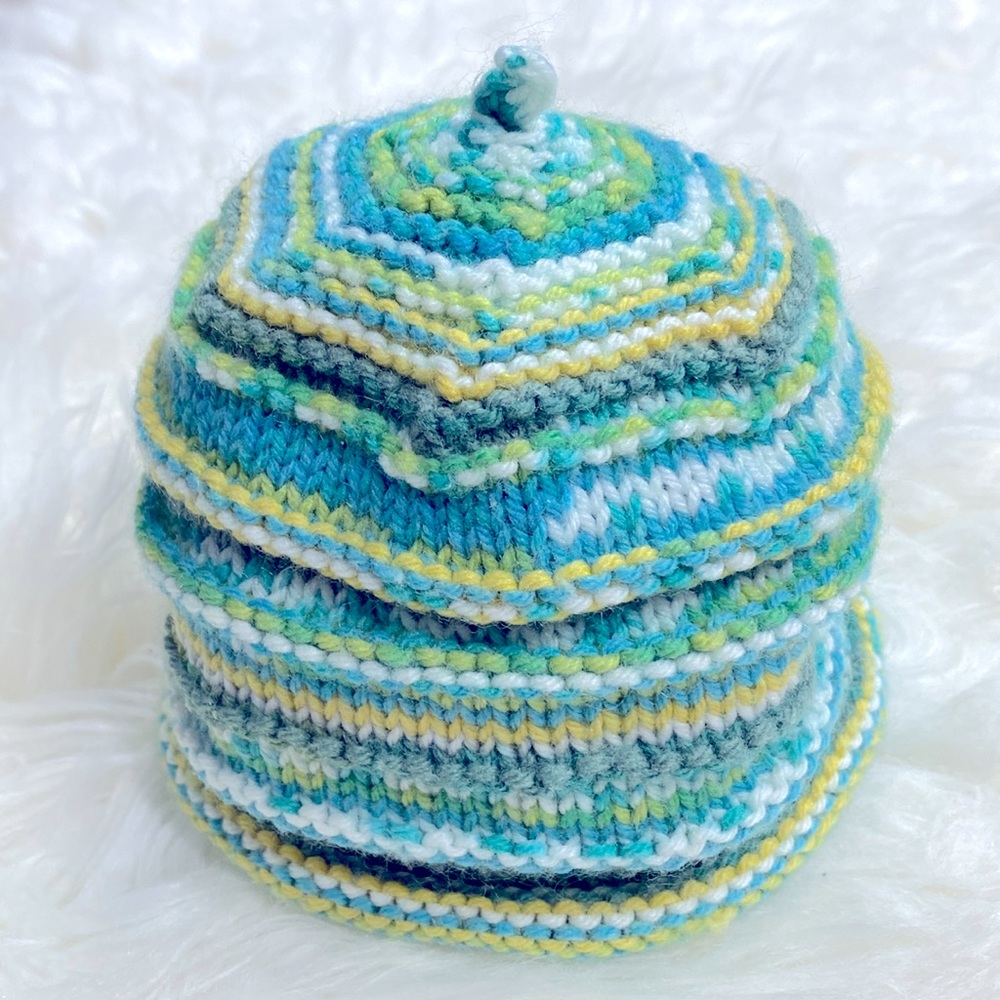 Handmade Colorful Baby Knitted Hat Nice Combination Of Colors !